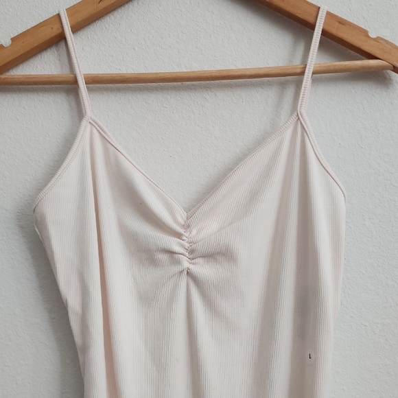 American Eagle Outfitters Ribbed Cream Bodysuit - Picture 2 of 7